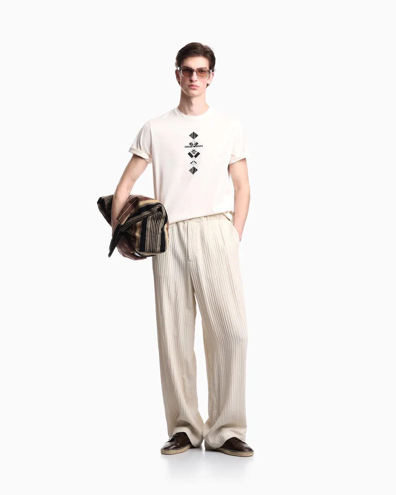 Emporio Armani Jersey T-shirt with tribal print