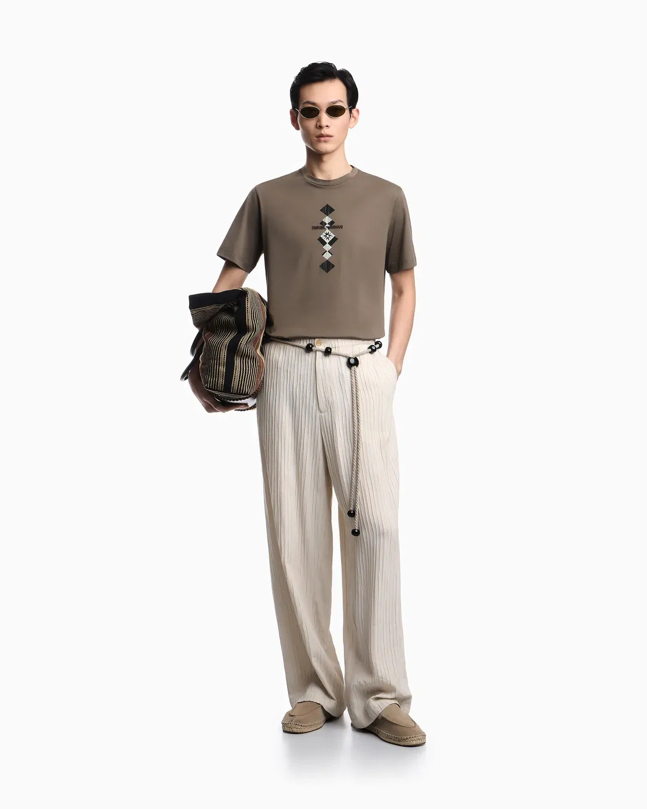 Emporio Armani Jersey T-shirt with tribal print