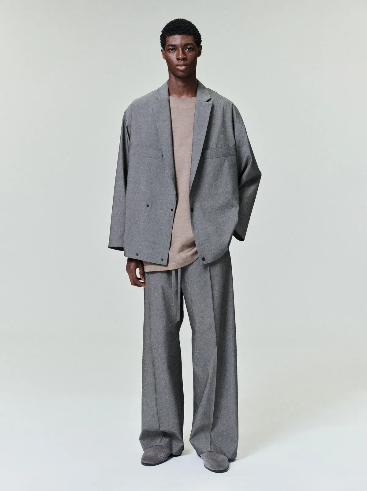 Essentials Cotton Wool Oxford Shirt Jacket Willow