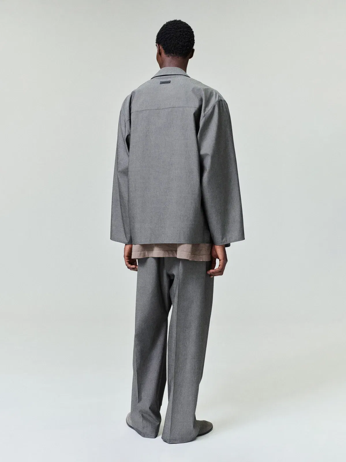 Essentials Cotton Wool Oxford Shirt Jacket Willow