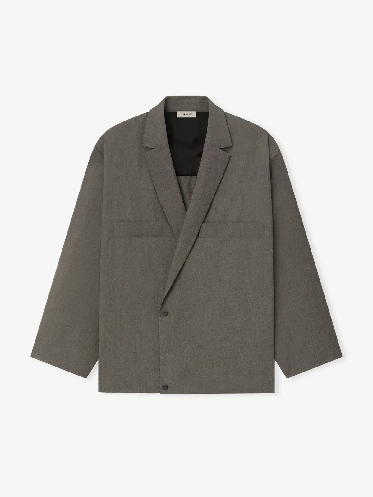 Essentials Cotton Wool Oxford Shirt Jacket Willow