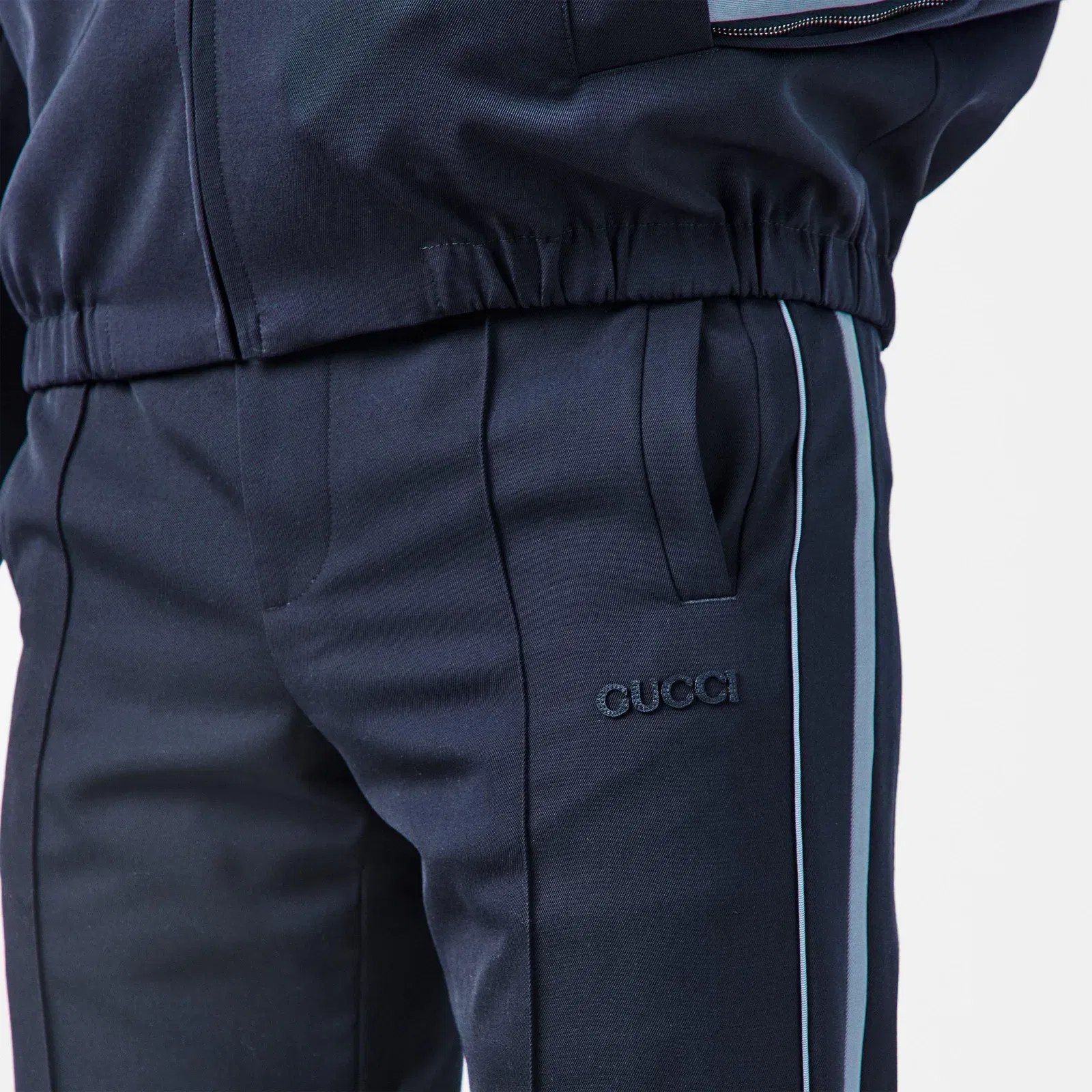 Embroidered Wool Twill Trousers