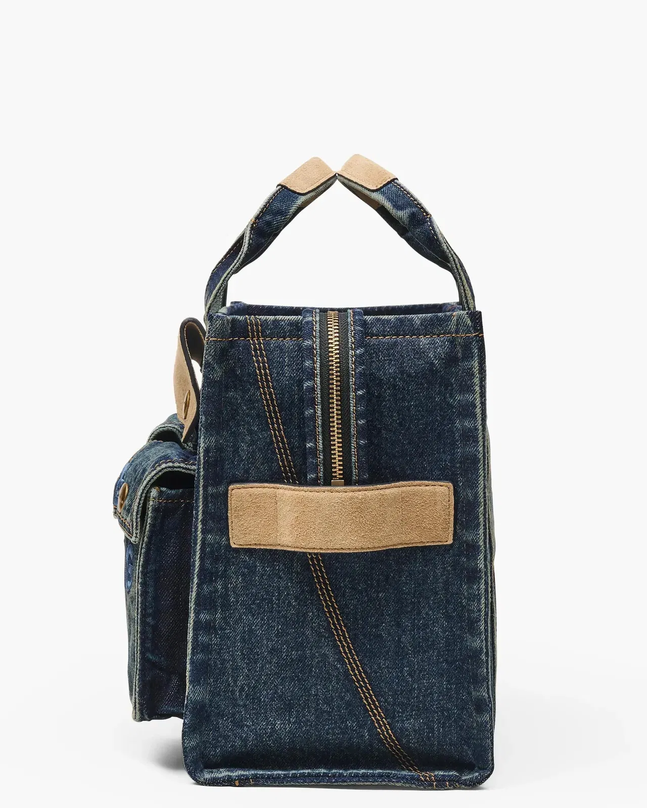 The Denim Suede Medium Cargo Tote Bag