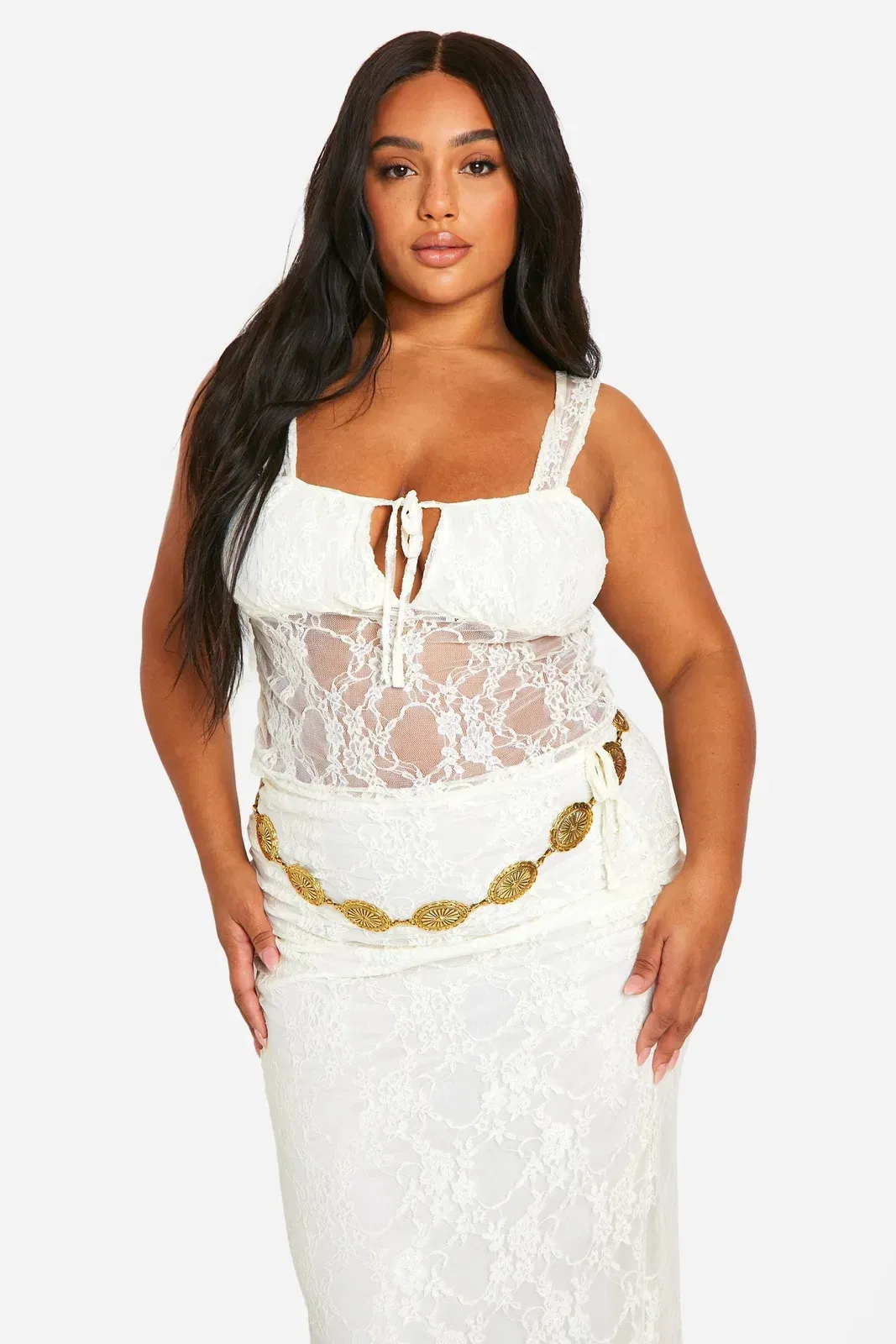 Plus Lace Milkmaid Top
