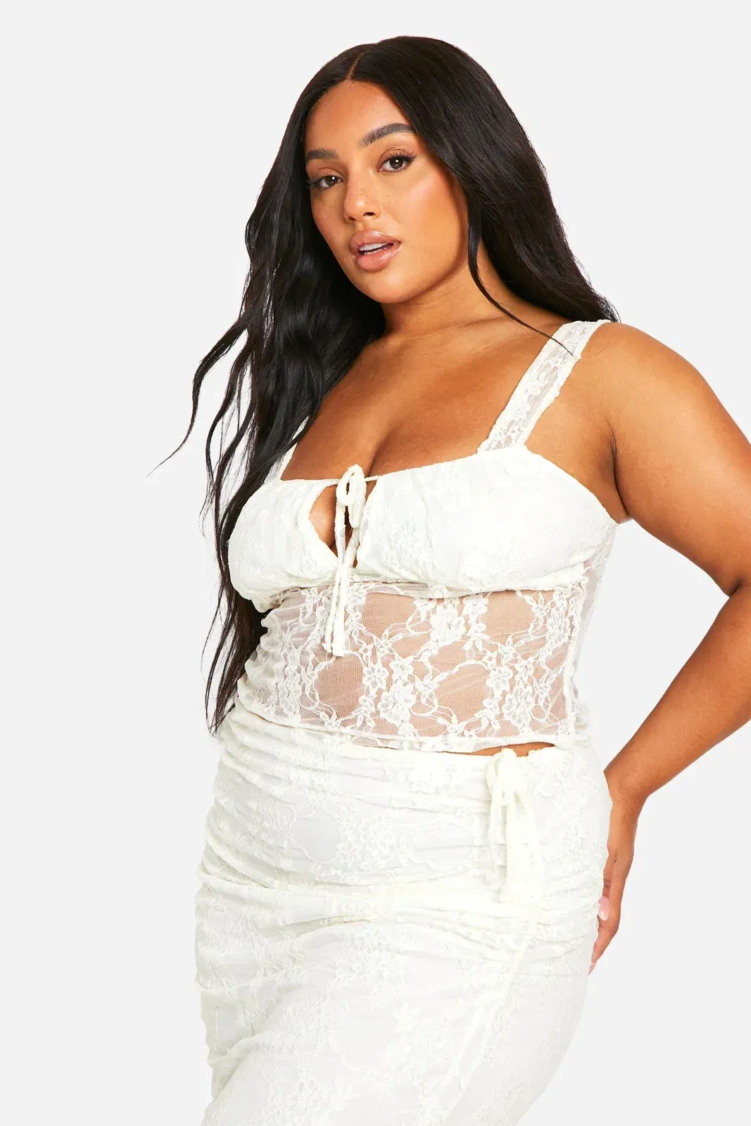 Plus Lace Milkmaid Top