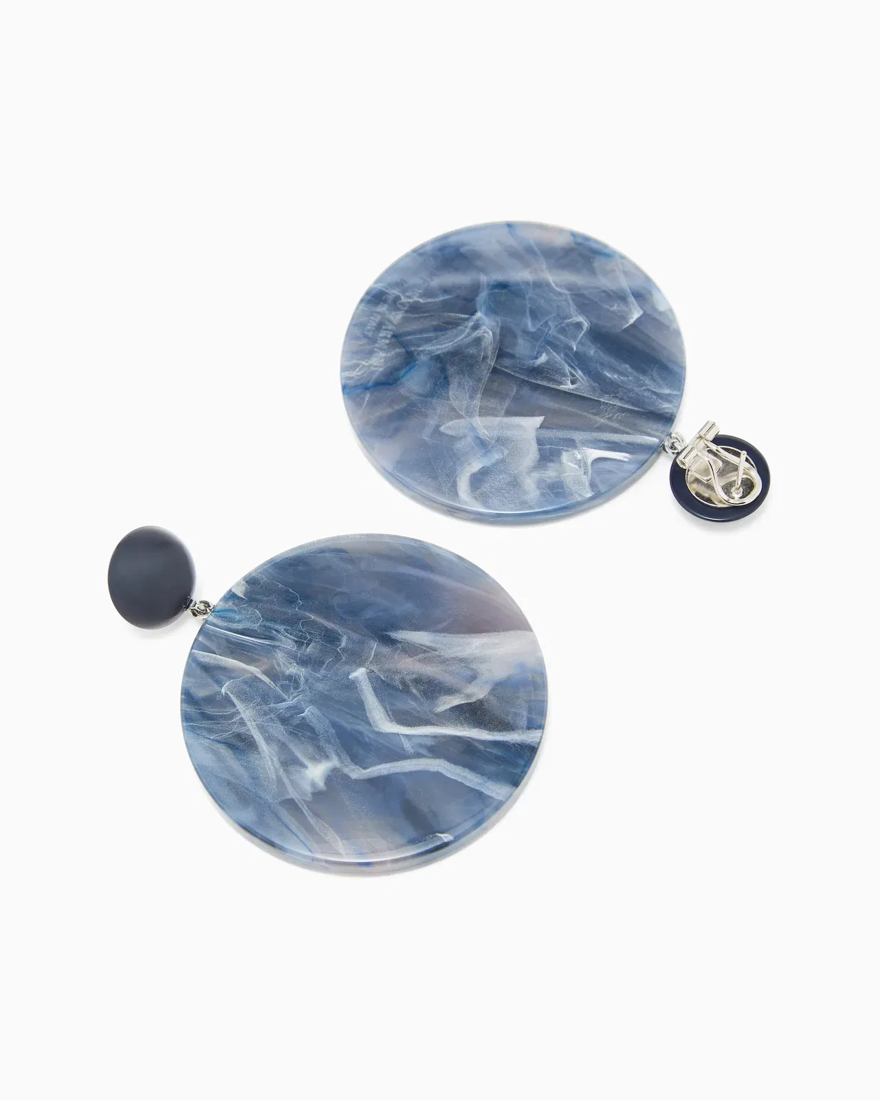 Emporio Armani Oversized round pendant earrings with a marbled finish
