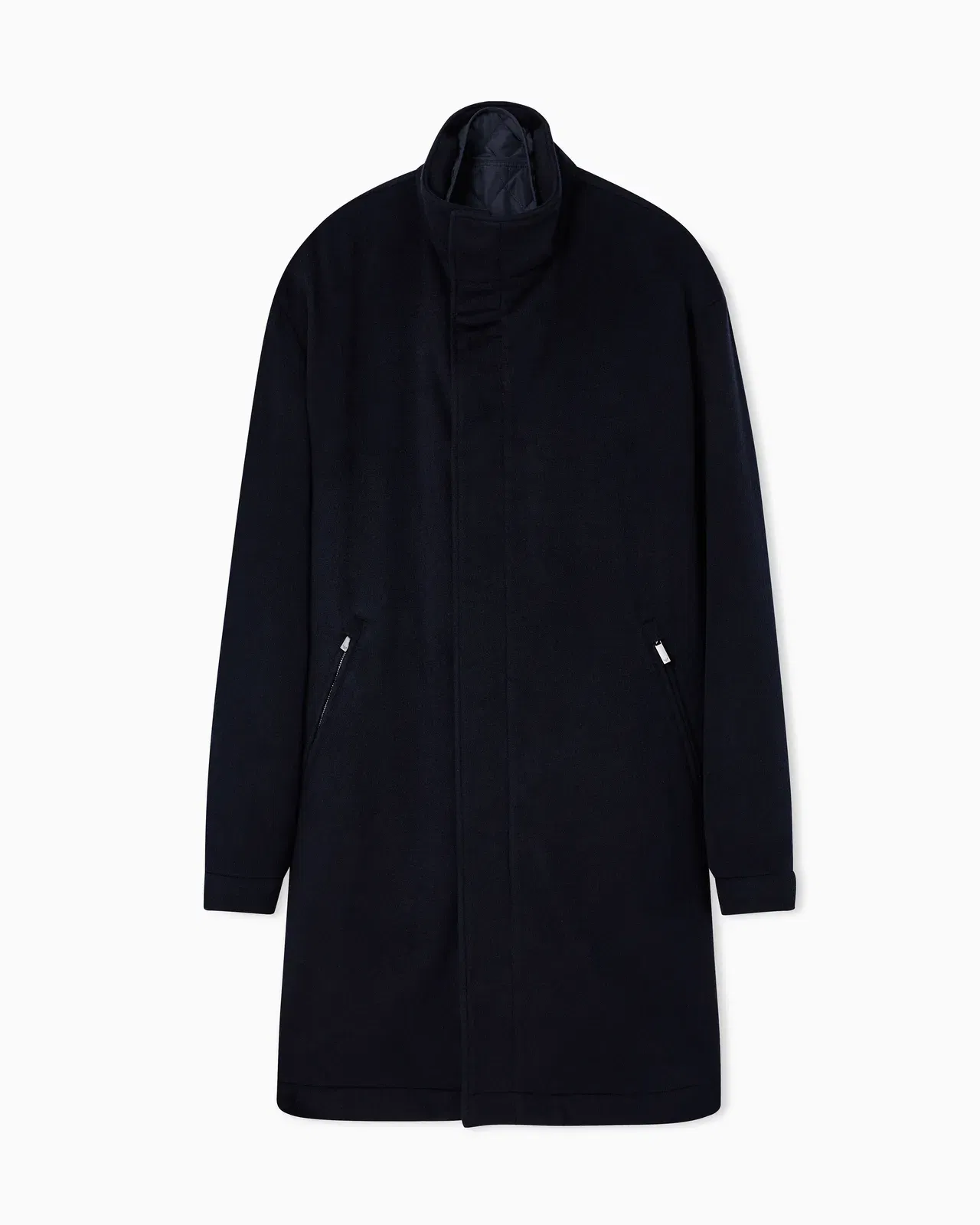 Emporio Armani 2-in-1 full-zip coat in pure combed cashmere
