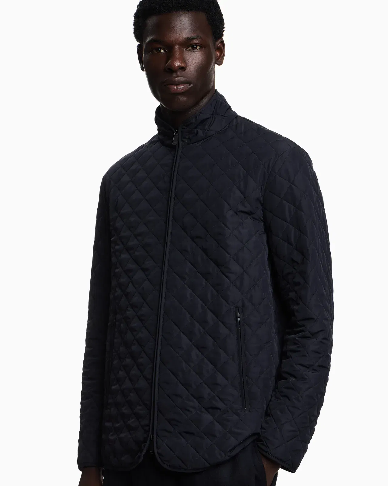 Emporio Armani 2-in-1 full-zip coat in pure combed cashmere