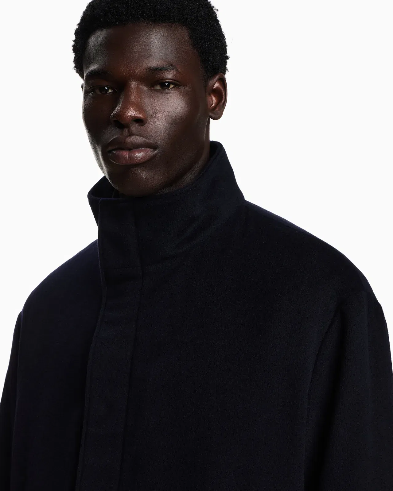 Emporio Armani 2-in-1 full-zip coat in pure combed cashmere