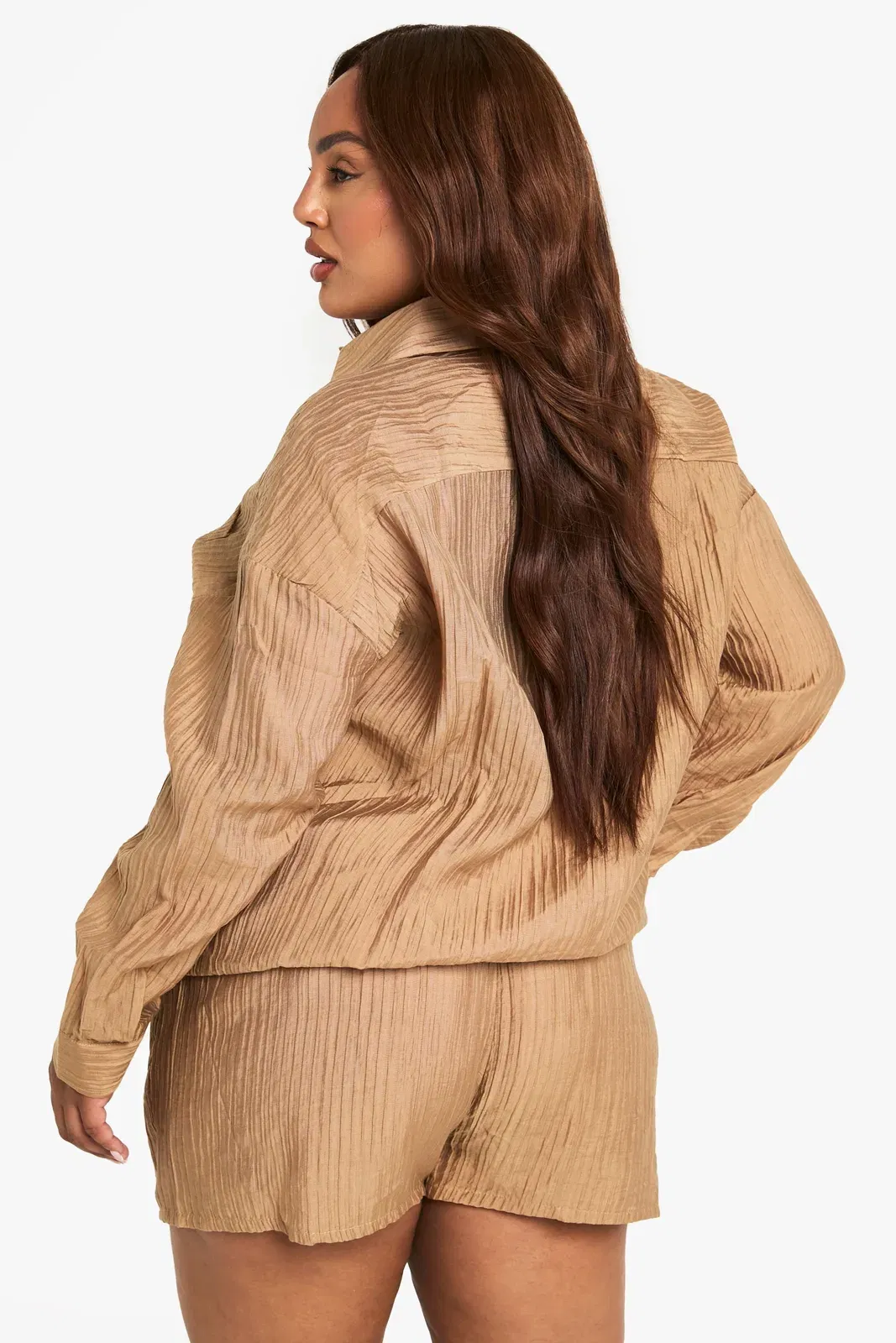 Plus Crinkle Woven Oversized Shorts