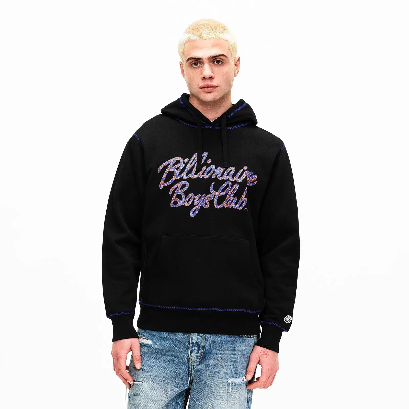 Contrast Hood Pull Over Hoodie