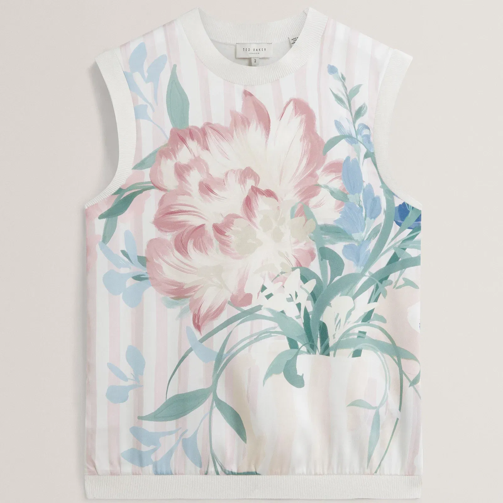 Ted Baker Floral Printed Front Knit Tank Top