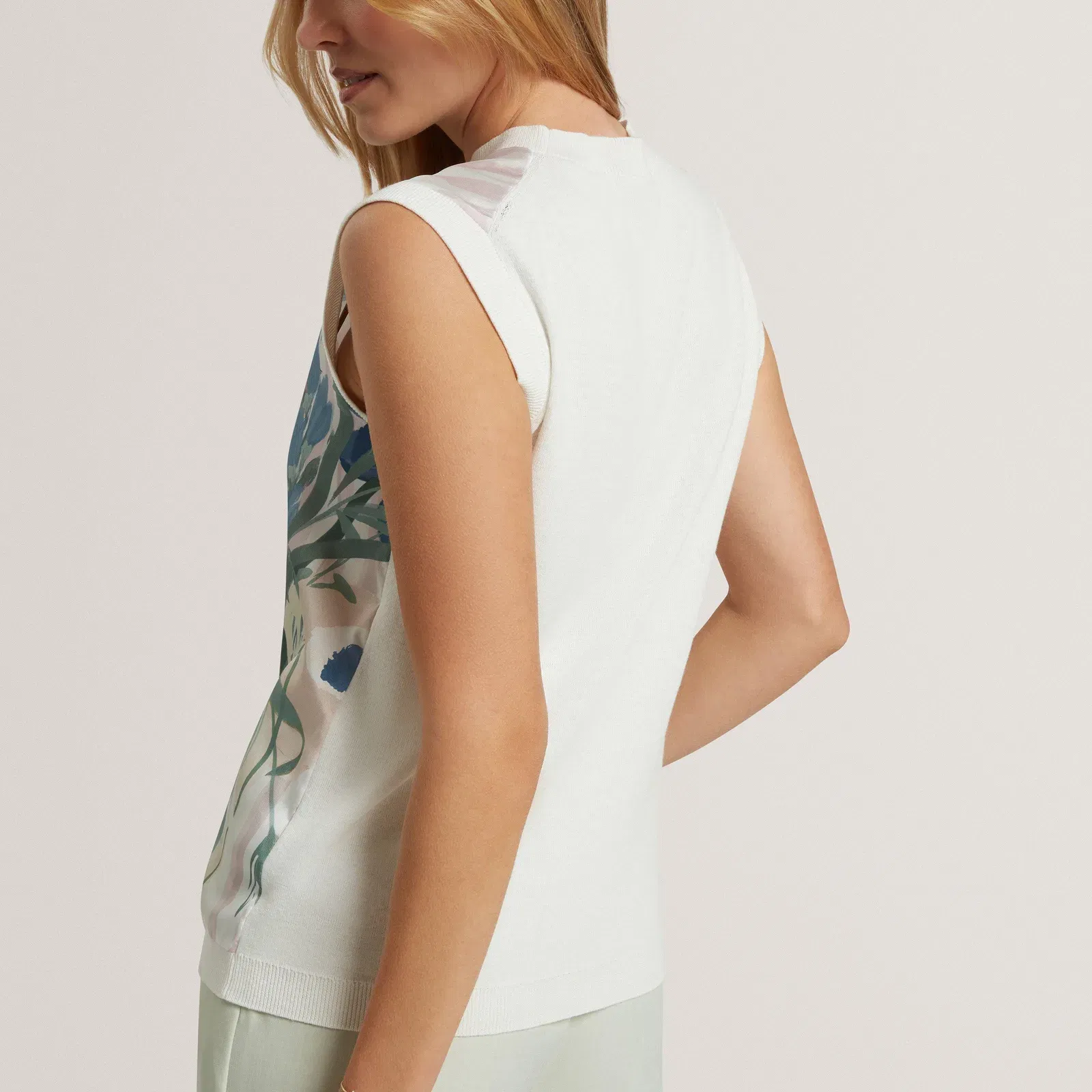 Ted Baker Floral Printed Front Knit Tank Top