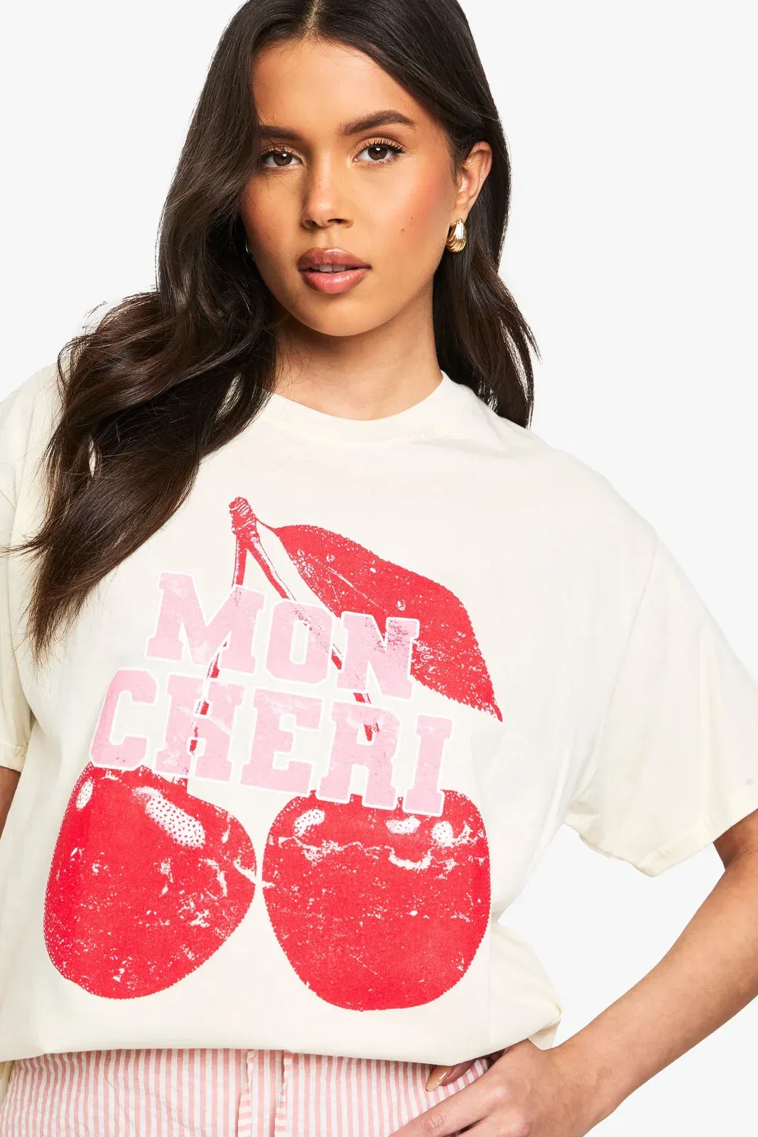 Washed Mon Cheri Oversized Printed T-shirt