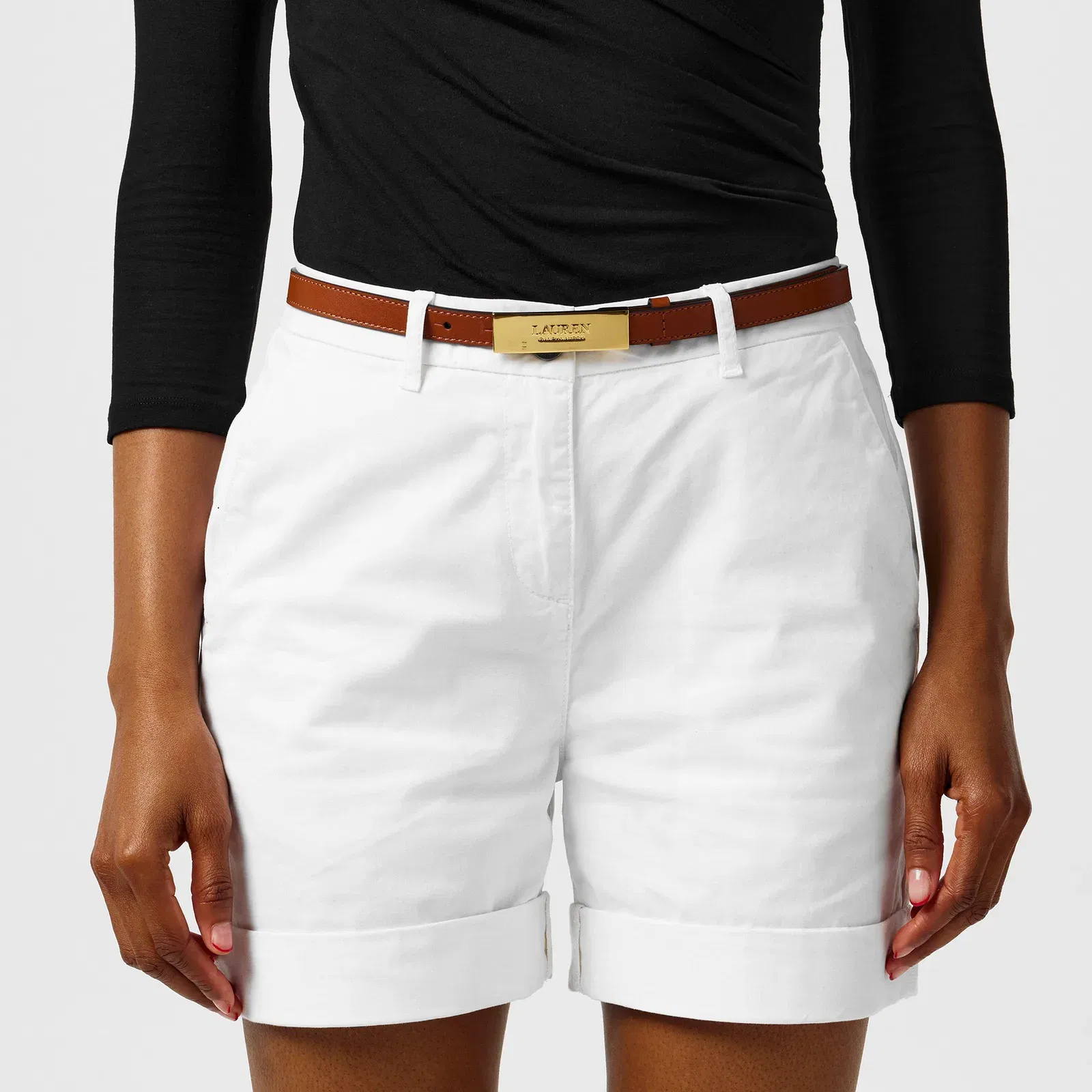Logo Plaque Skinny Belt