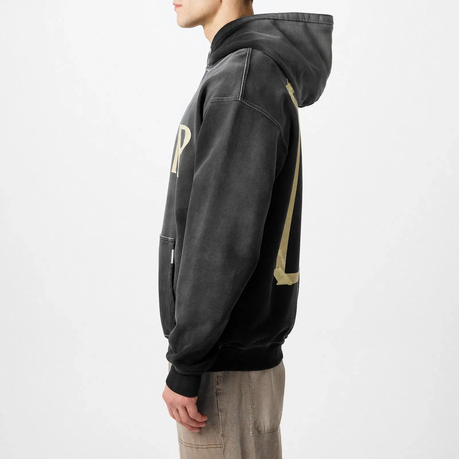 Masking Tape Initial Cotton Oversized Fit Hoodie