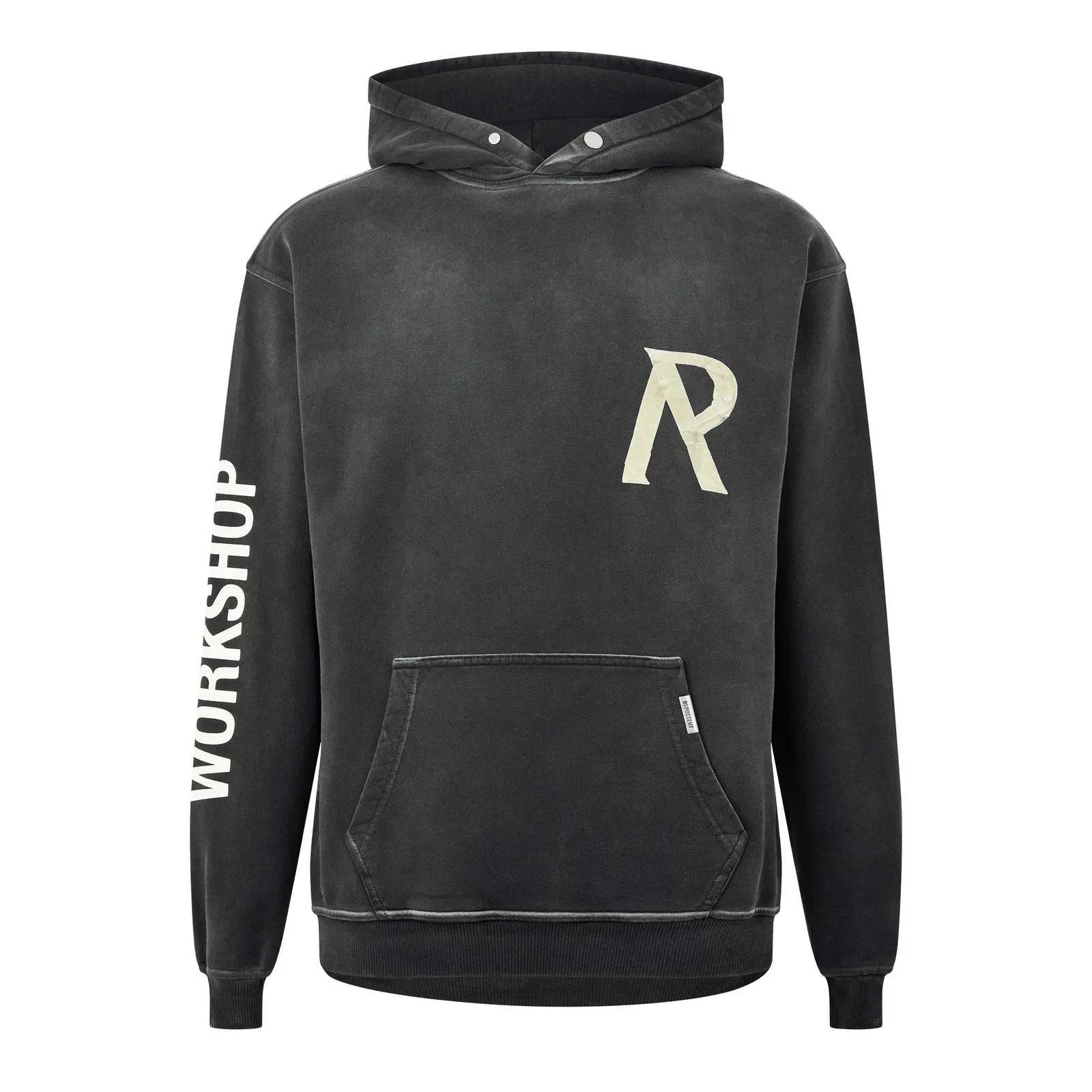 Masking Tape Initial Cotton Oversized Fit Hoodie