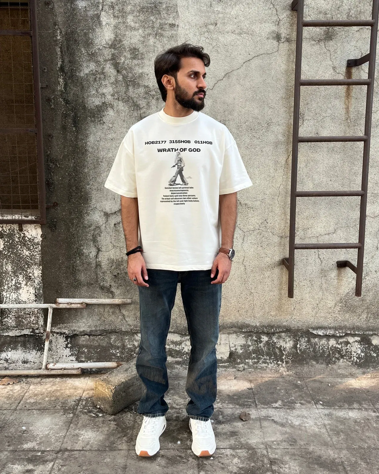 Wrath of God // Beige Oversized Unisex T-shirt