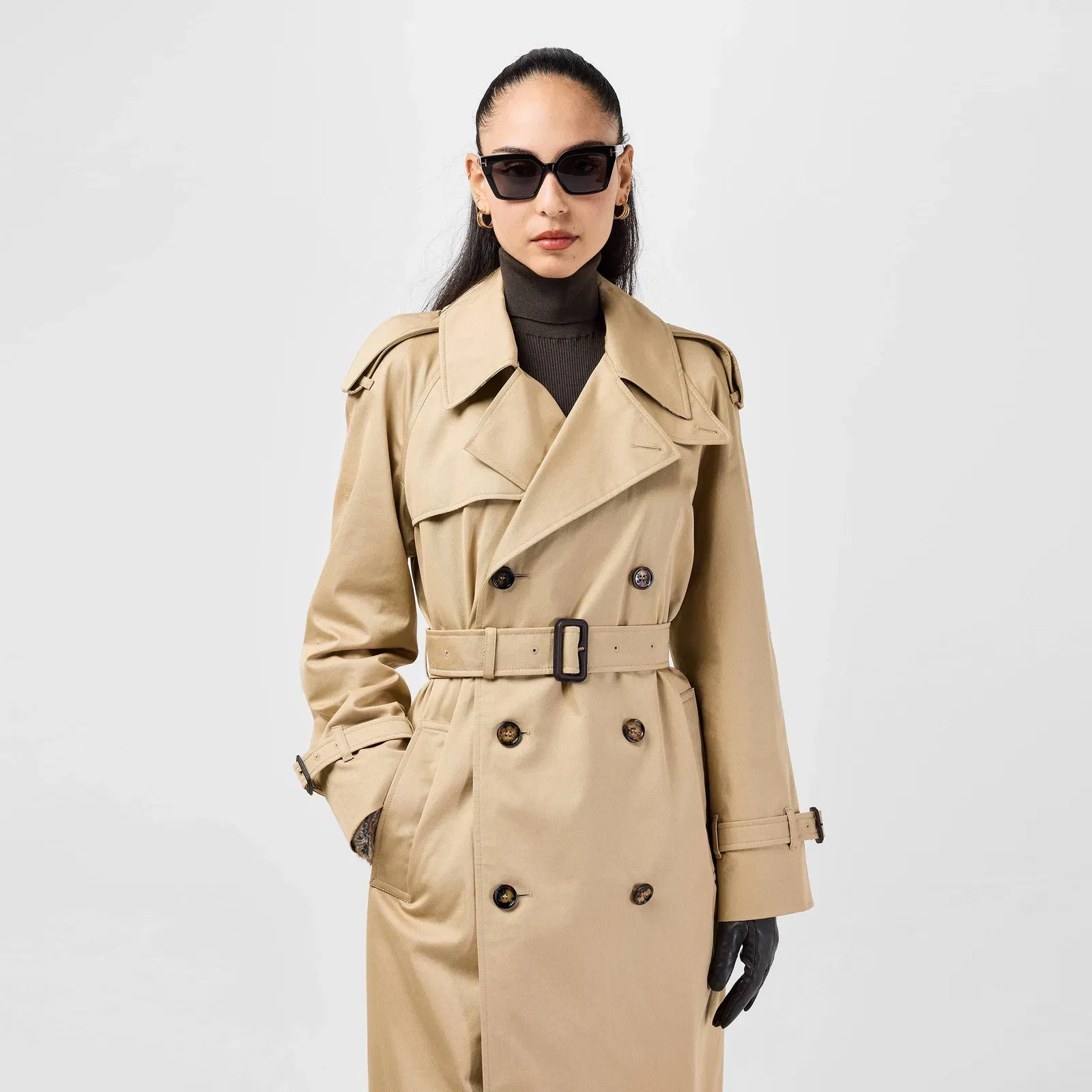 Castleford Water Resistant Cotton Mid-Length Trench Coat