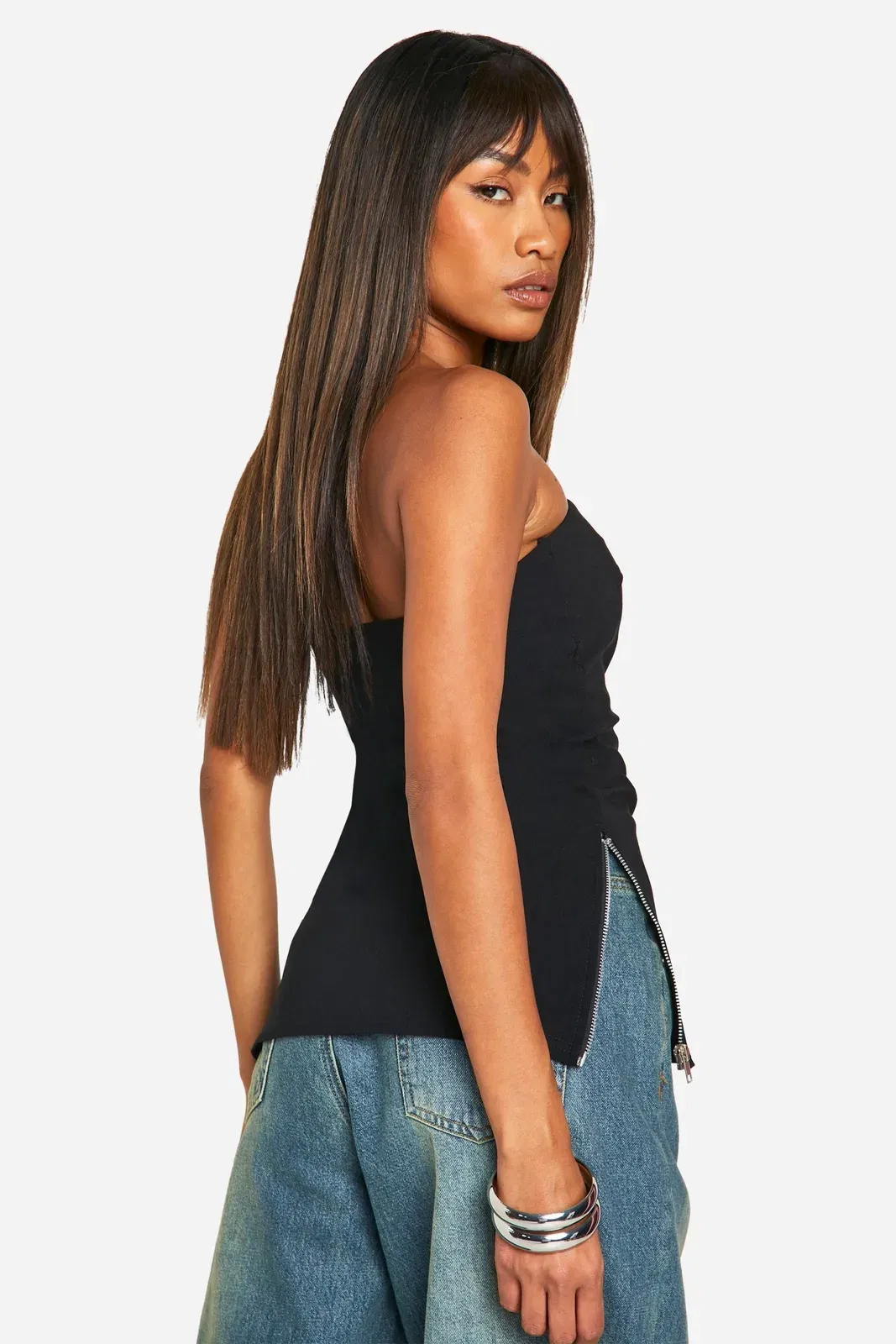 Bengaline Longline Split Hem Corset