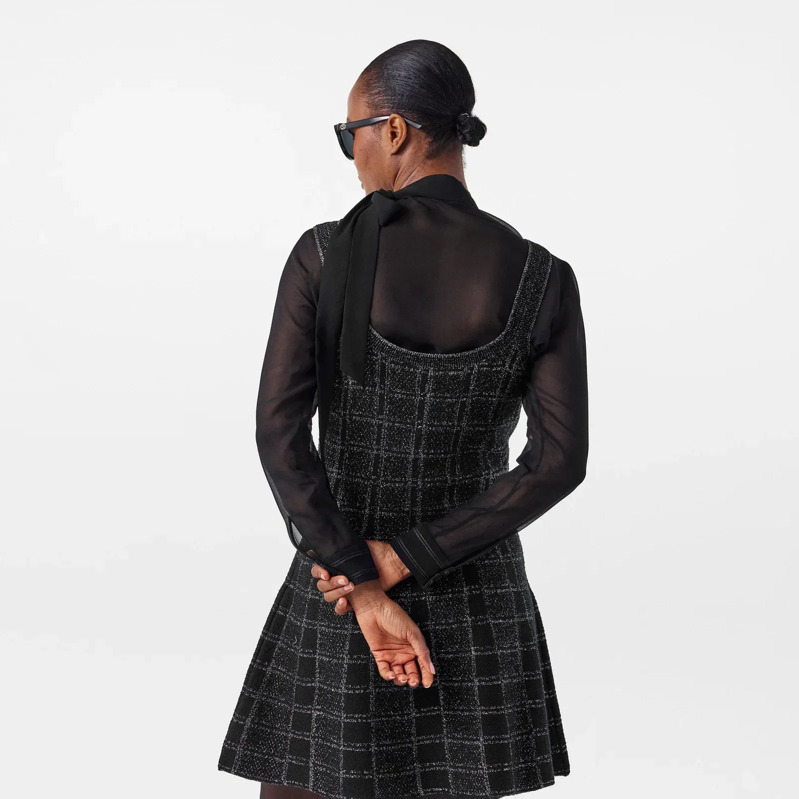Lamé Button Dress