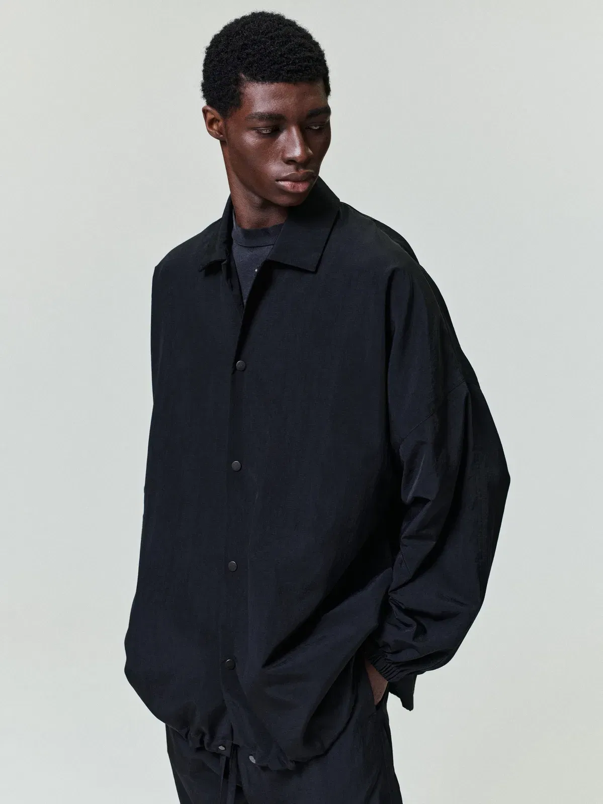Essentials Nylon Ripstop Tech Windbreaker Black