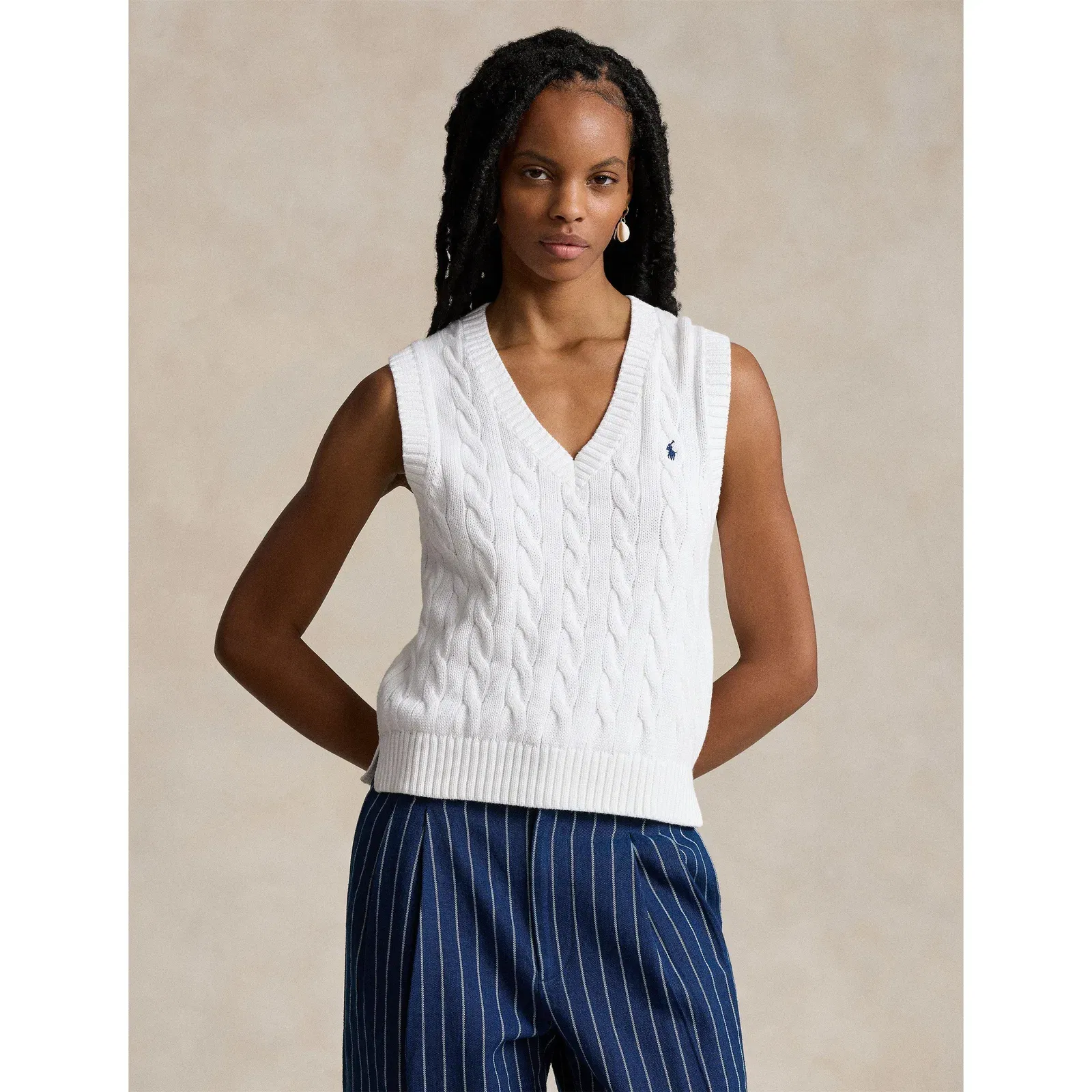 Cable Knit Sleeveless Jumper