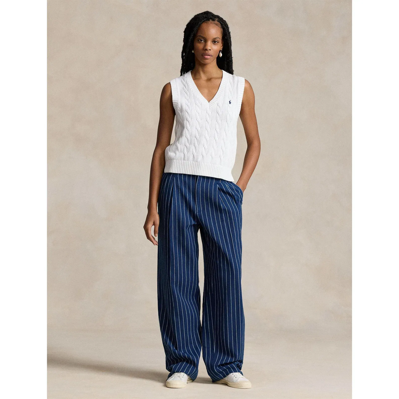 Cable Knit Sleeveless Jumper