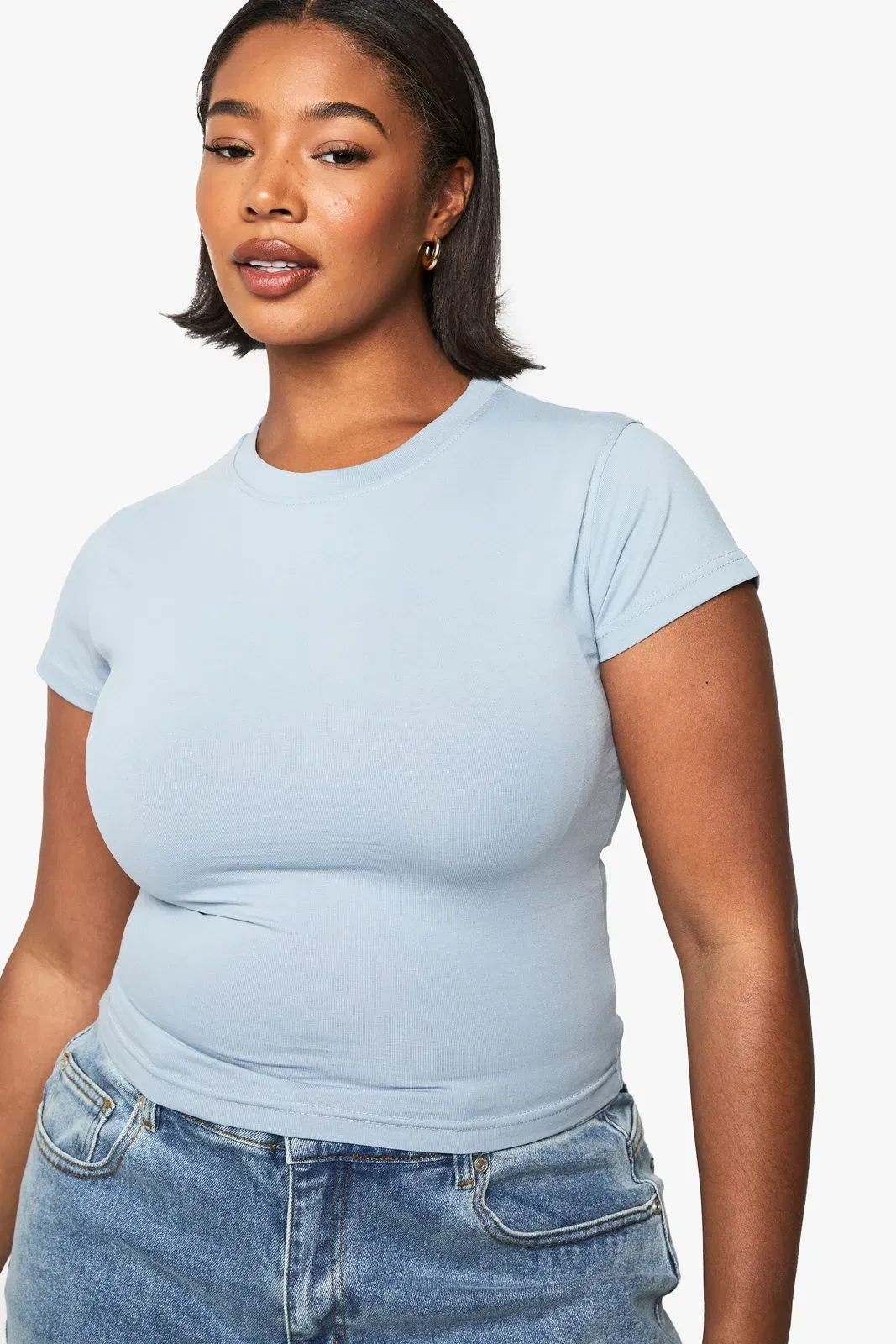 Plus Boohoo Basics Fitted Top