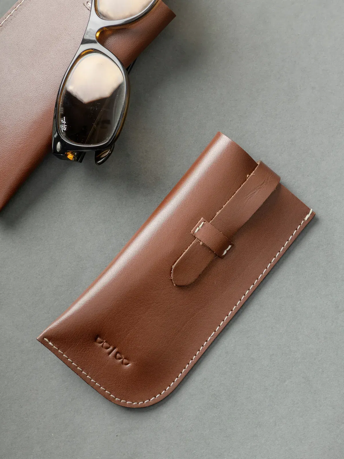 Set of Spectacle Case and Credit Card Holder - Leather | Tan