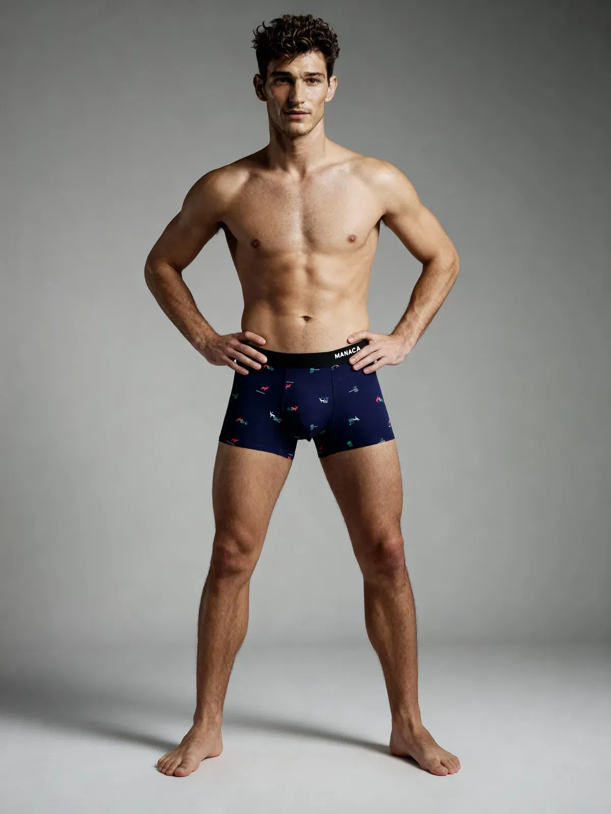 Men V Walks Naval printed Luxury Elastic Trunk by Manaca