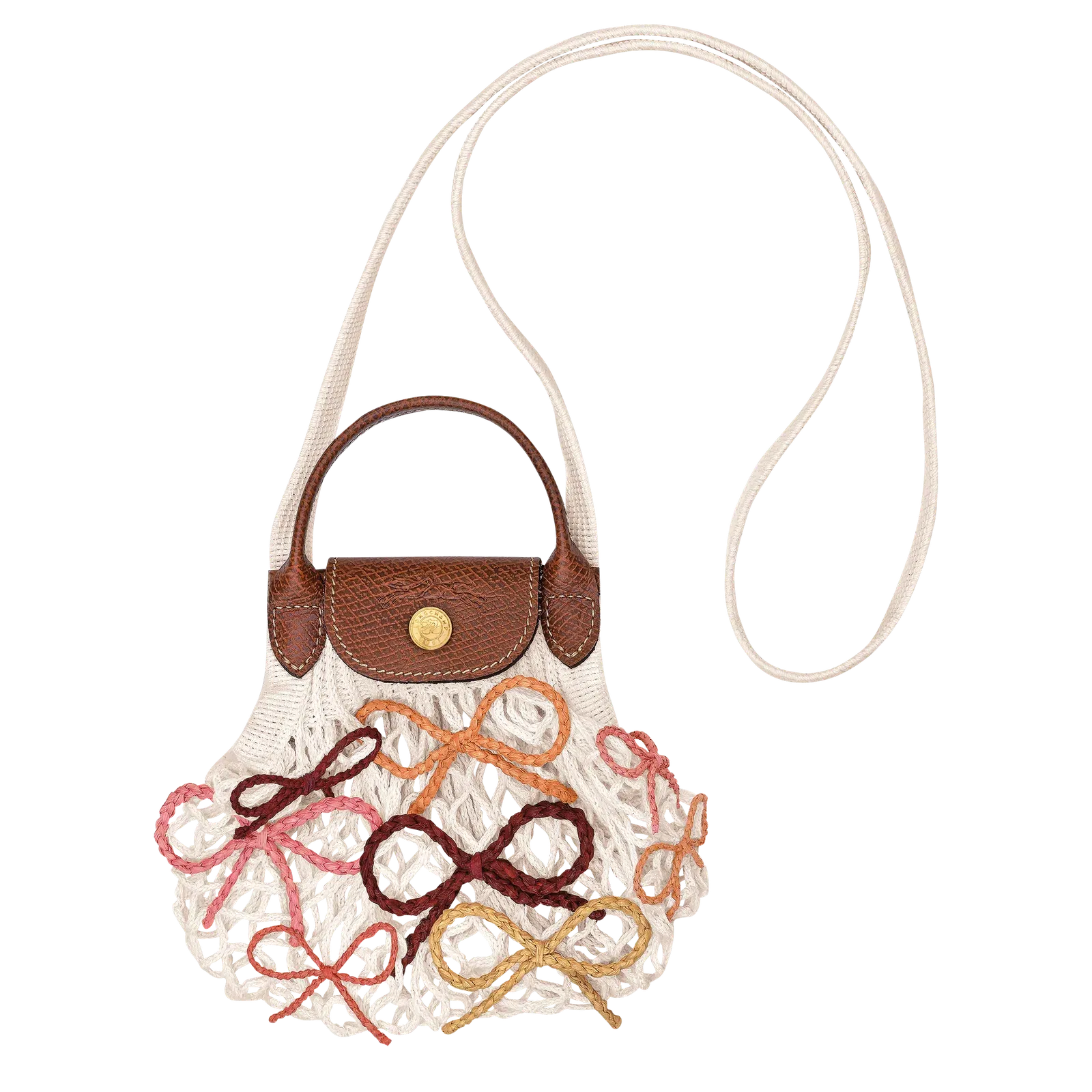 Longchamp Le Pliage Collection XS Mesh bag Ecru