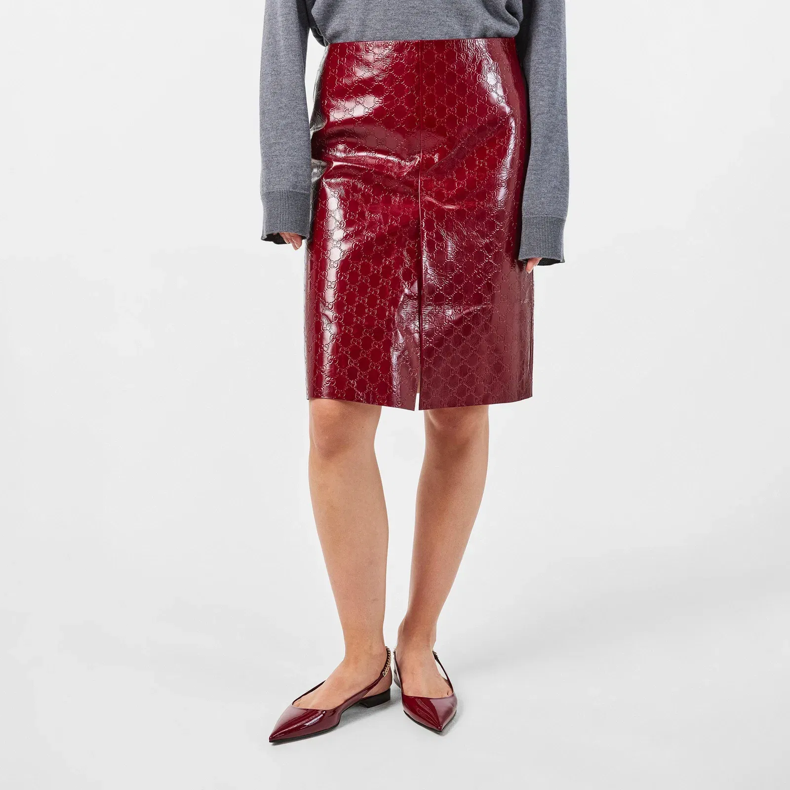 GG Embossed Mid-Length Skirt
