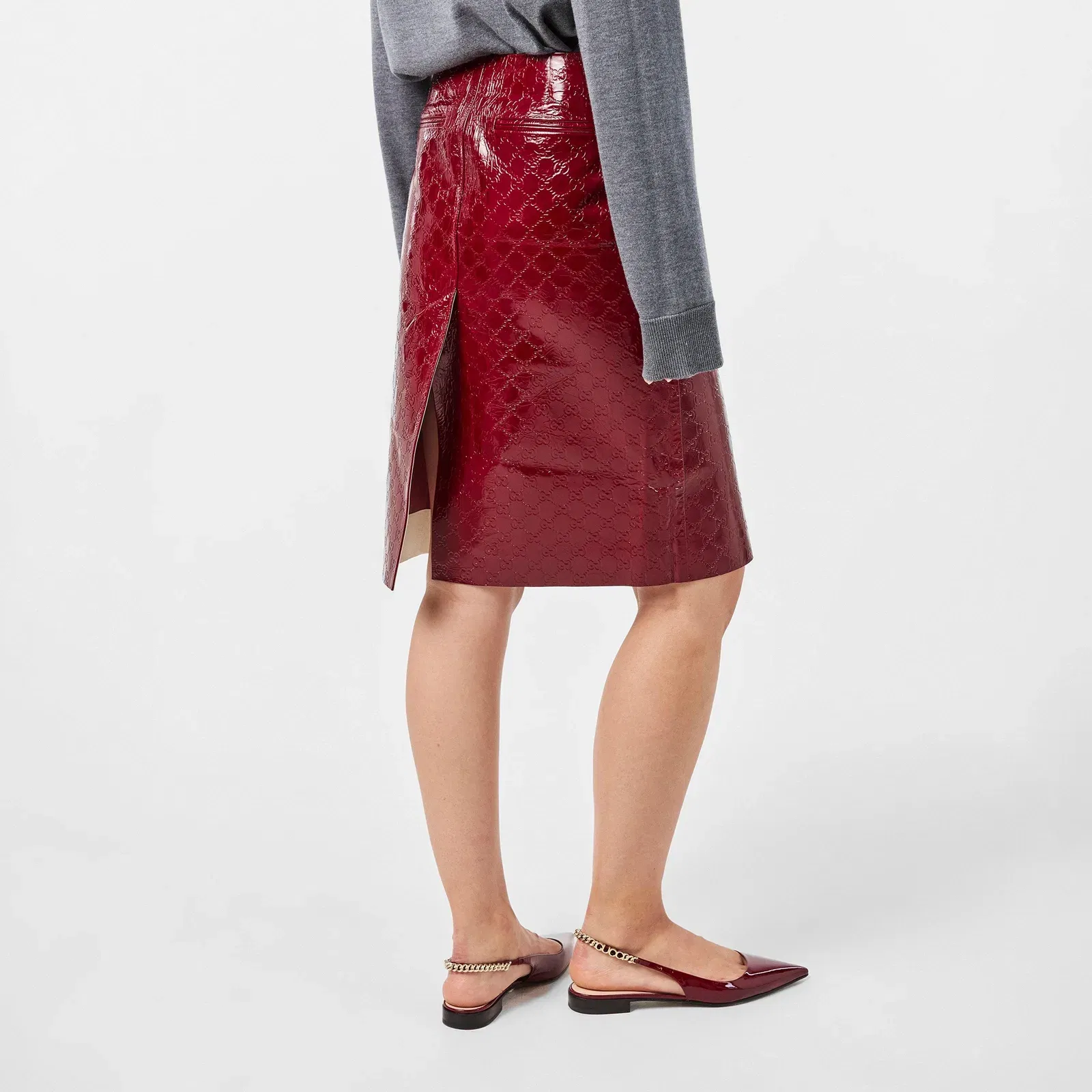 GG Embossed Mid-Length Skirt