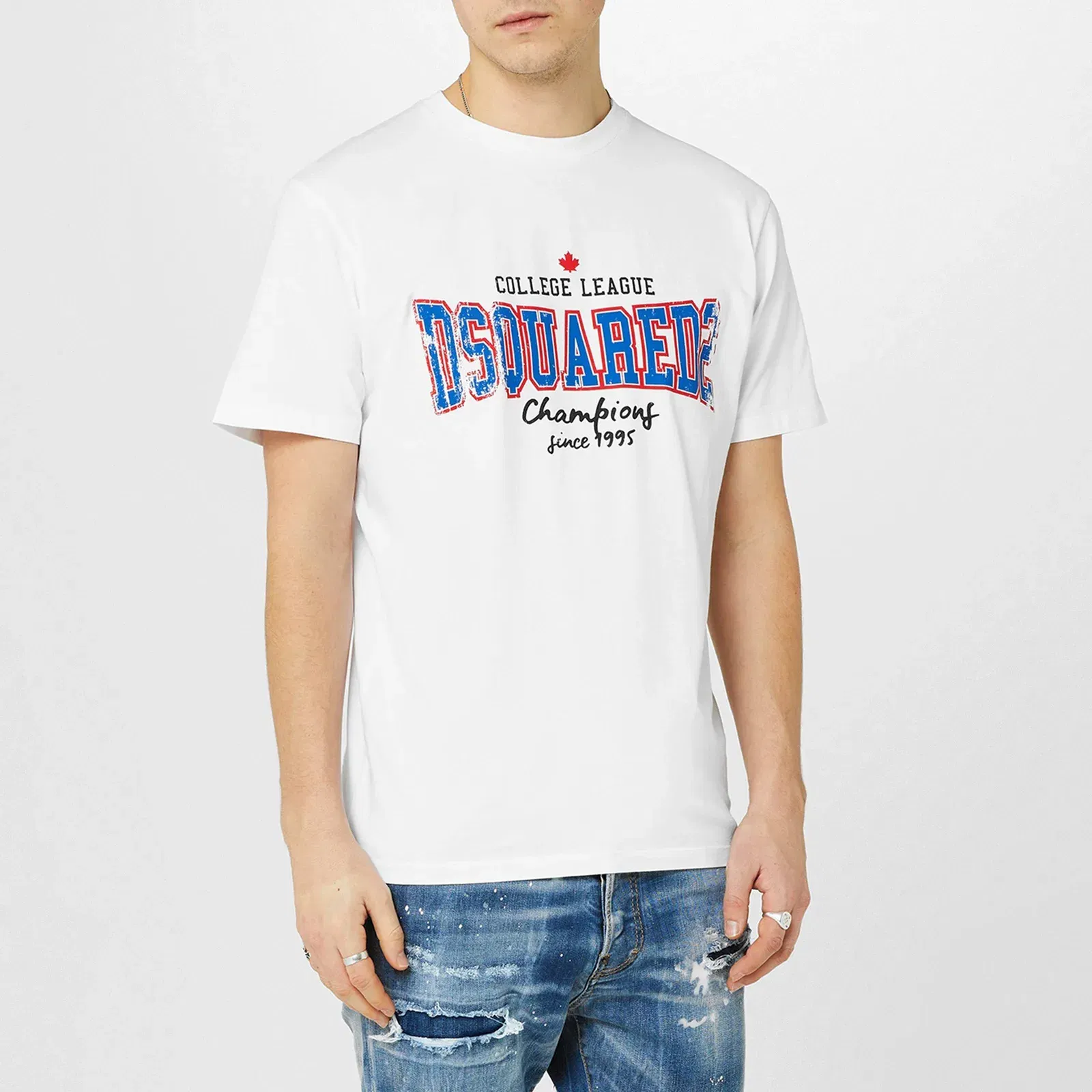 College Print Cotton T-Shirt