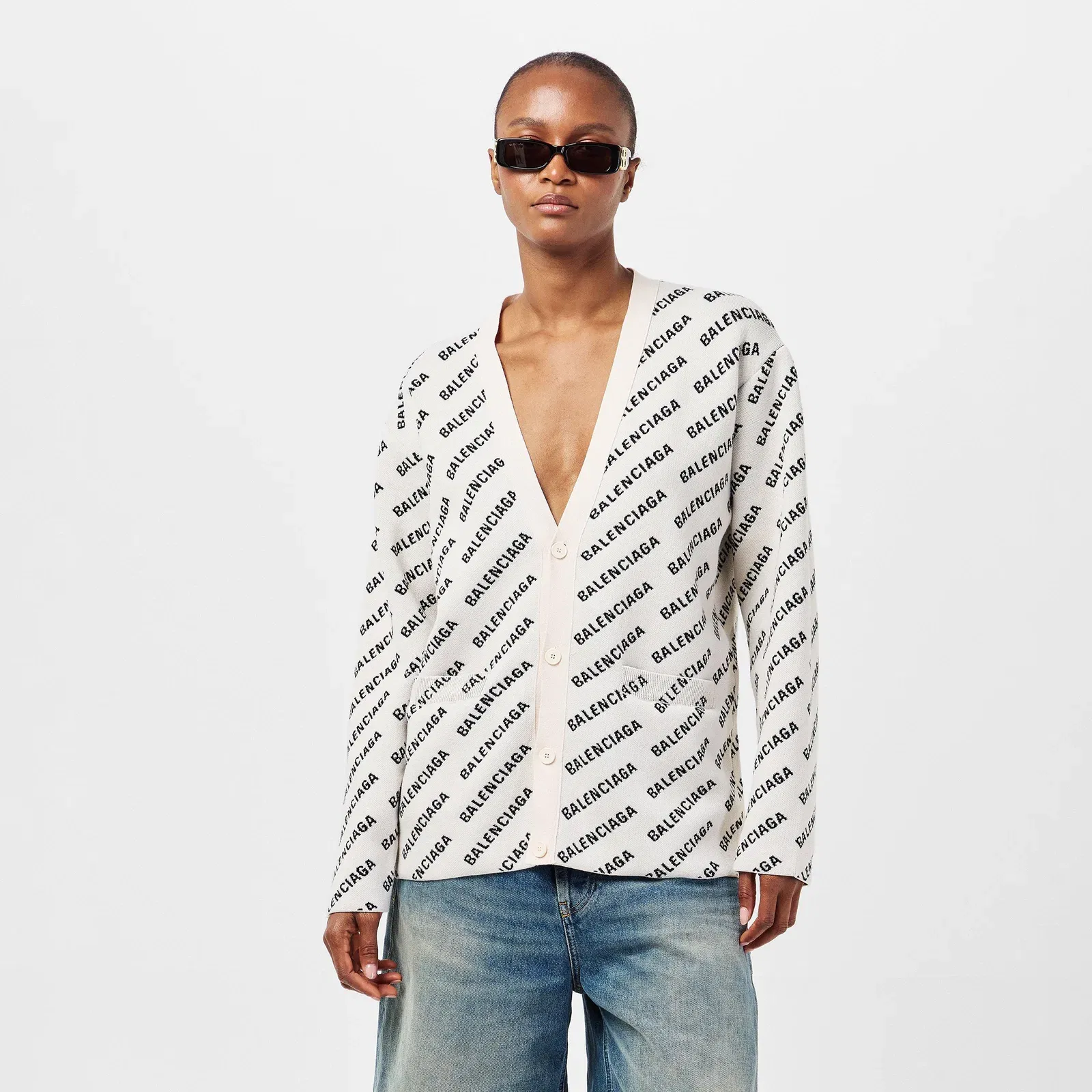 Logo Jacquard Print Cardigan