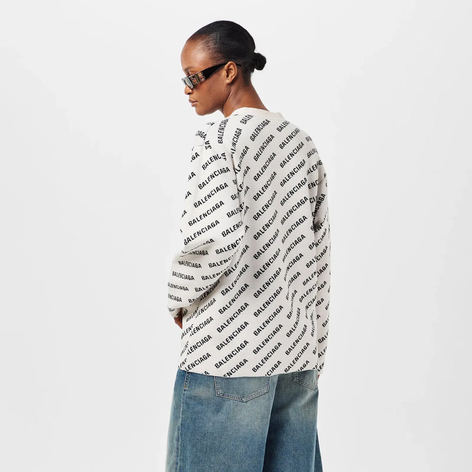 Logo Jacquard Print Cardigan