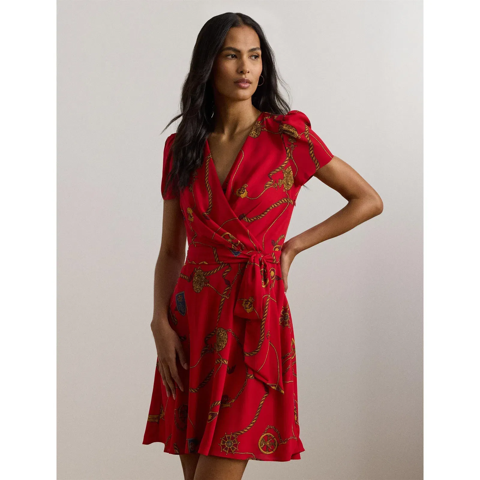 Belted Georgette Mini Dress