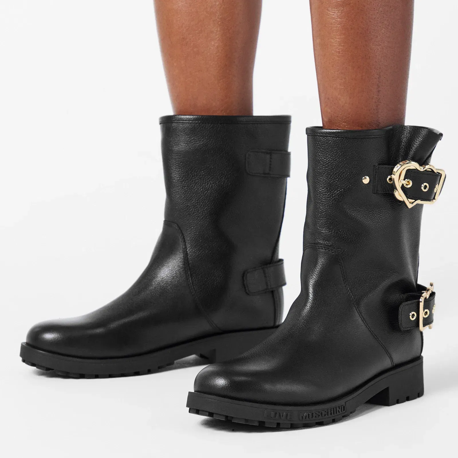 Side Zip Biker Boots