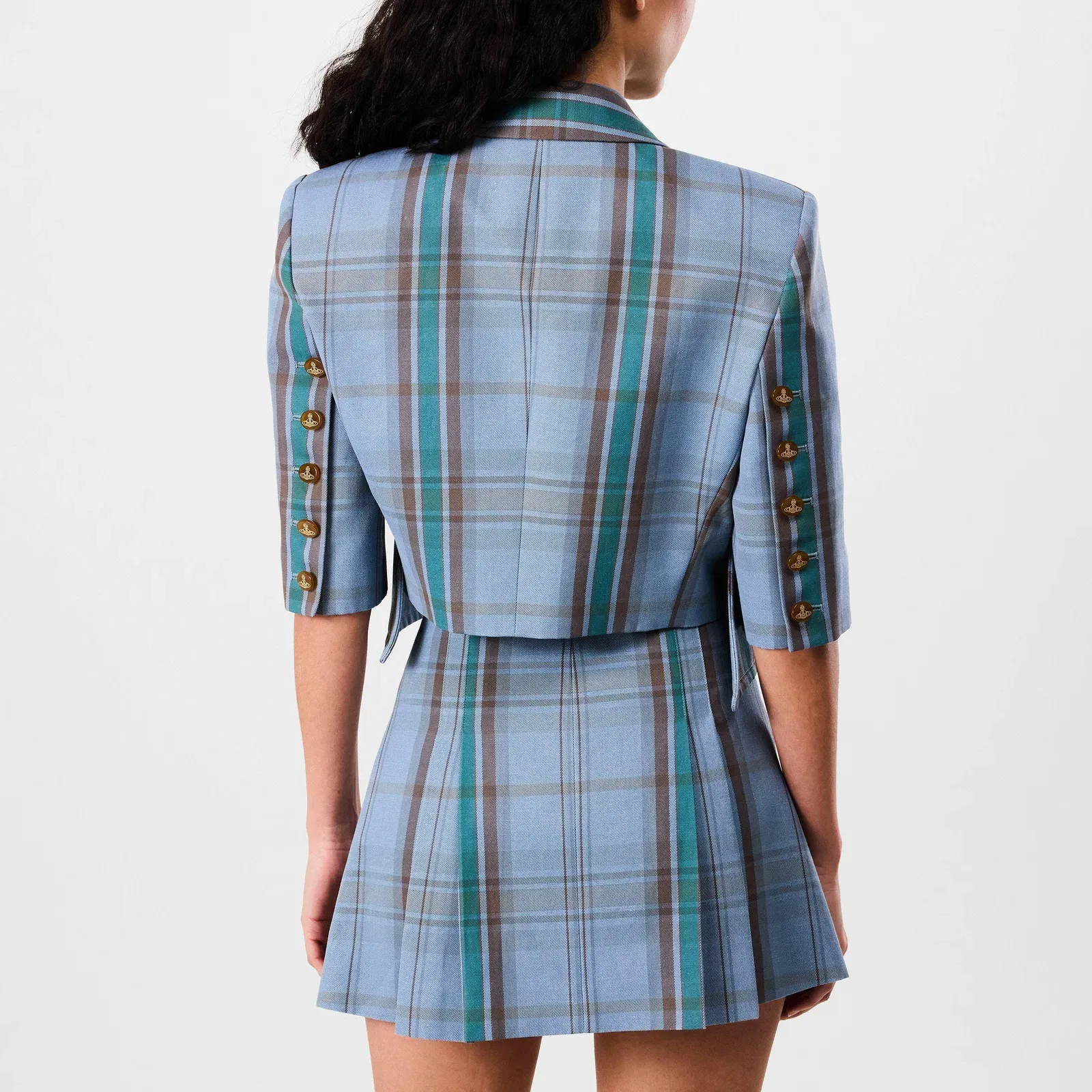 Tartan Cropped Blazer