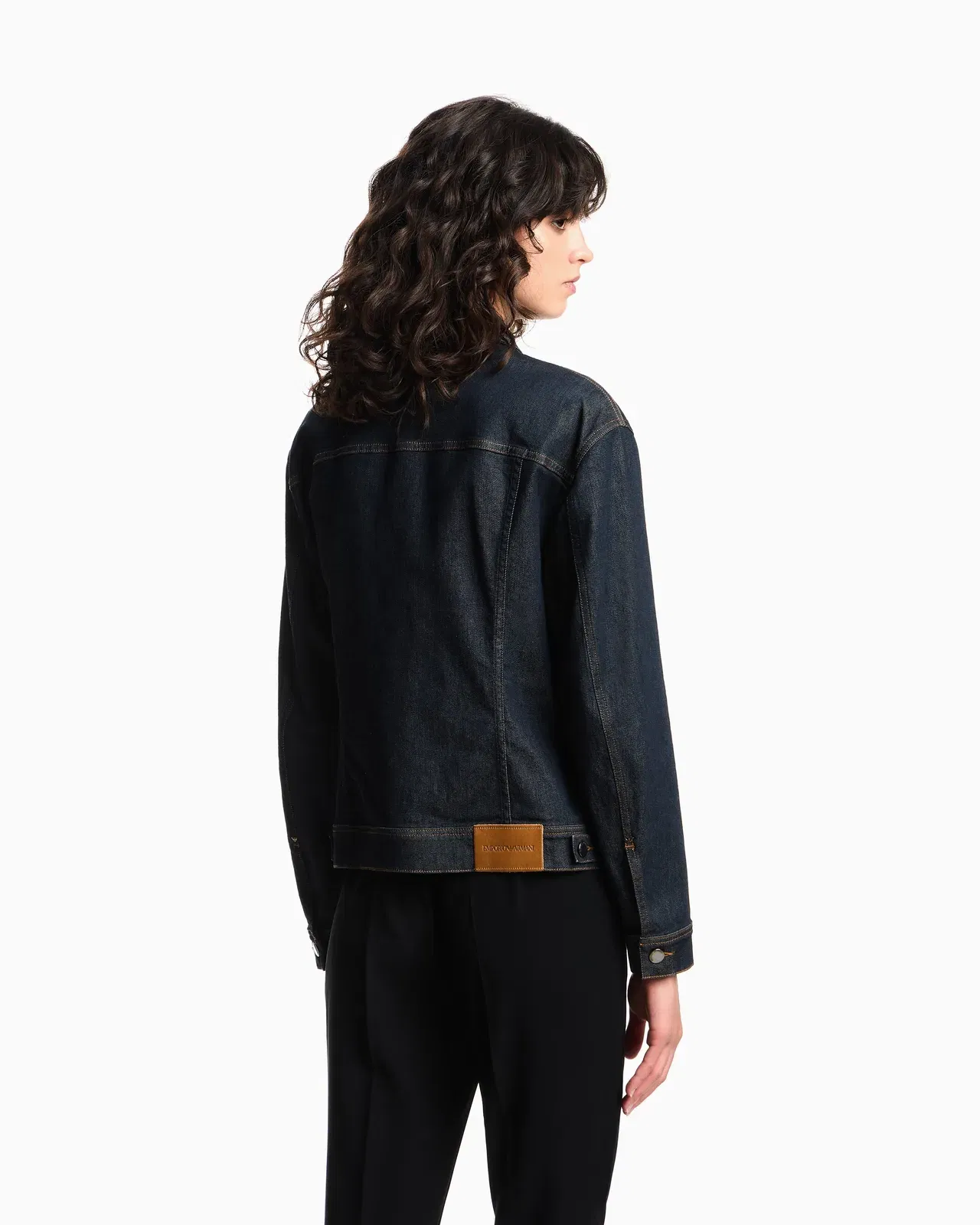Emporio Armani Rinsed denim jacket in cotton with contrast stitching