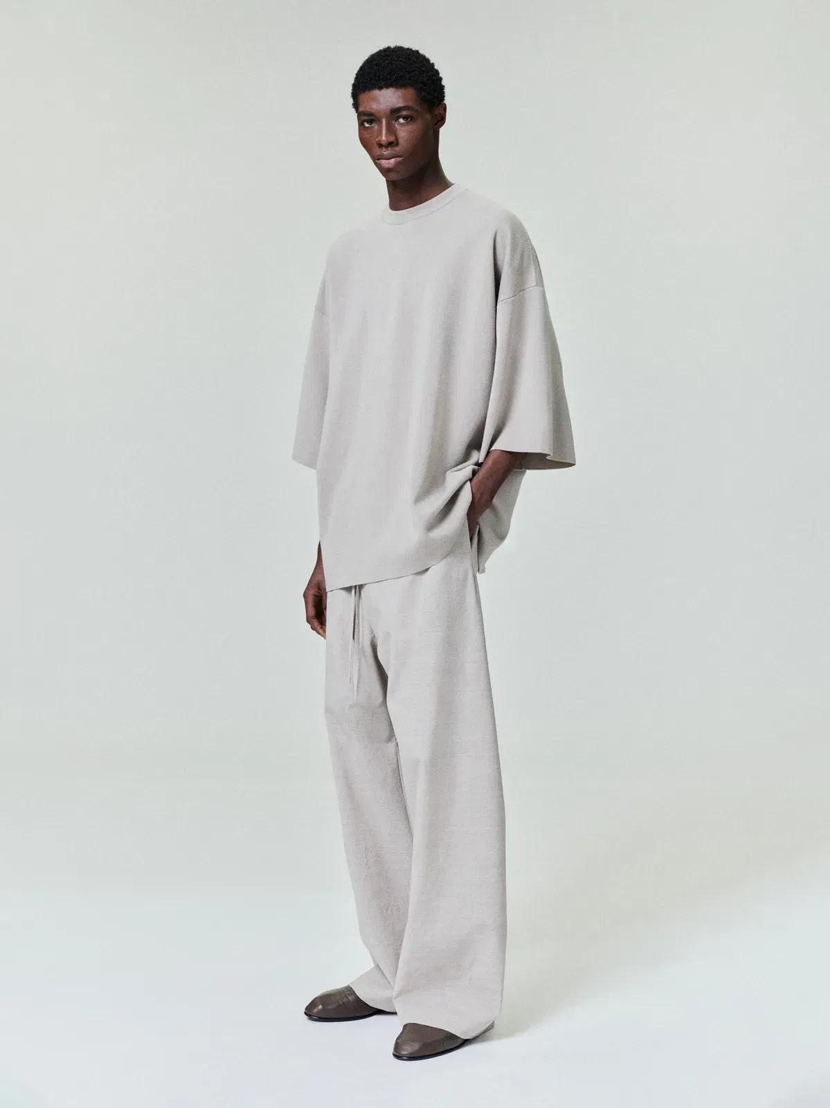 Essentials Merino Milano Knit T-Shirt Dusty Beige