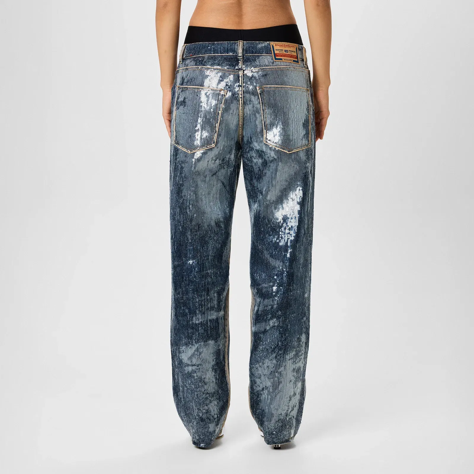 Sequin Wide Leg Jeans