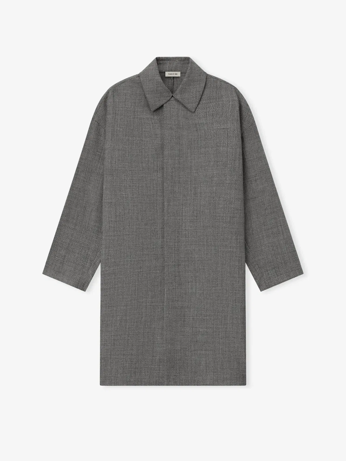 Essentials Mouline Wool Relaxed Trench Coat Off White/Black