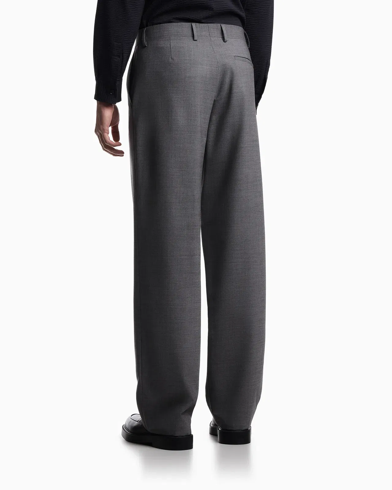 Emporio Armani Soft-finish stretch wool-canvas trousers