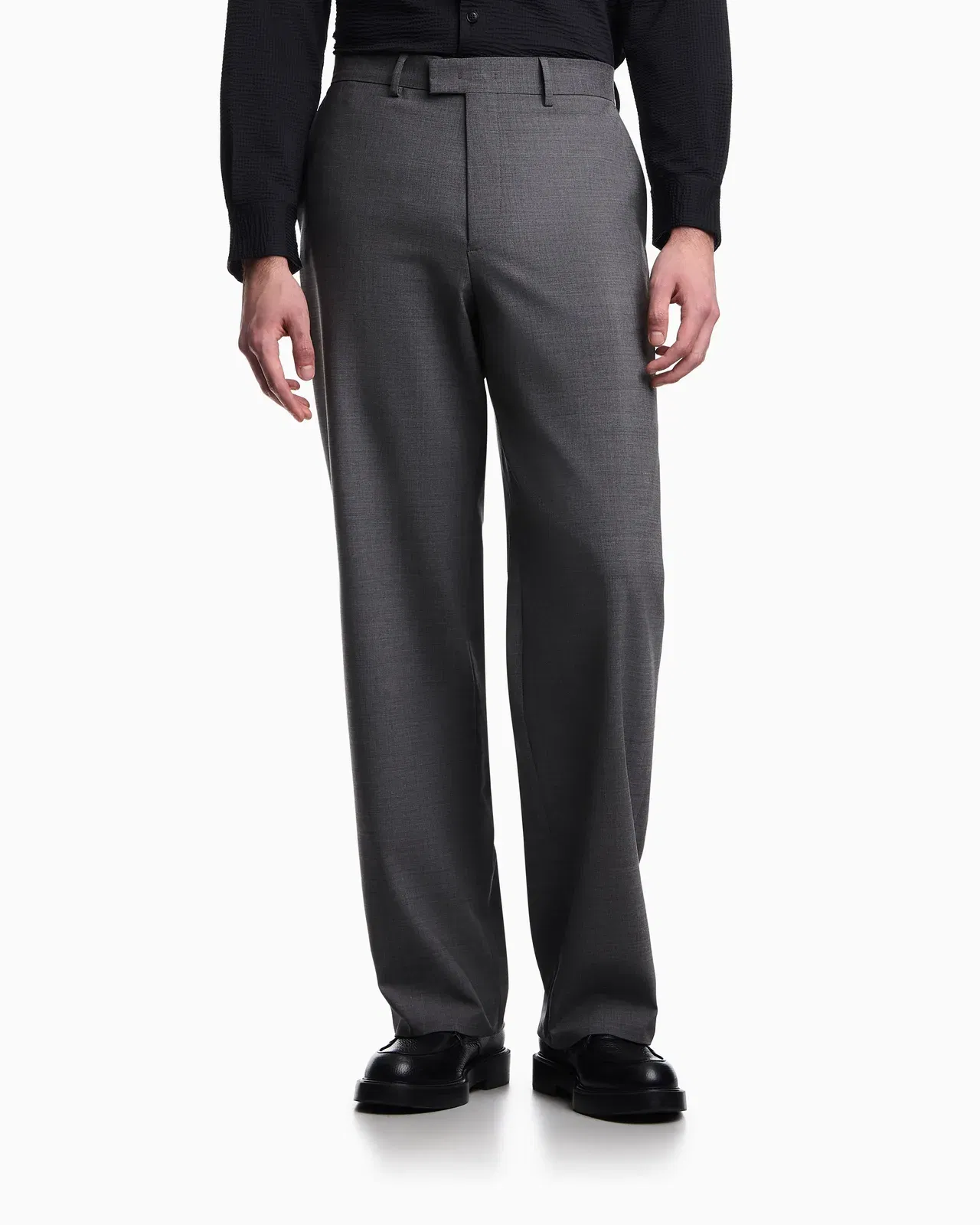 Emporio Armani Soft-finish stretch wool-canvas trousers