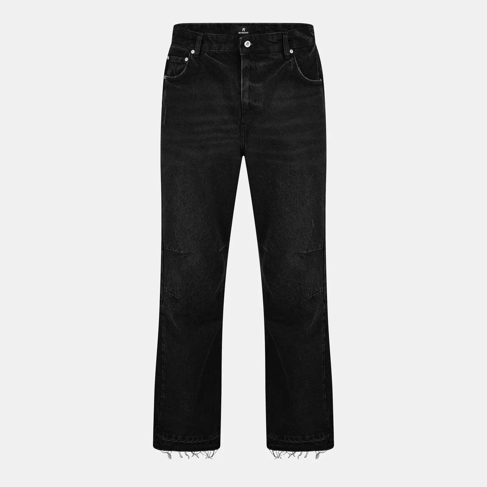 Hem Denim Straight Leg Jeans