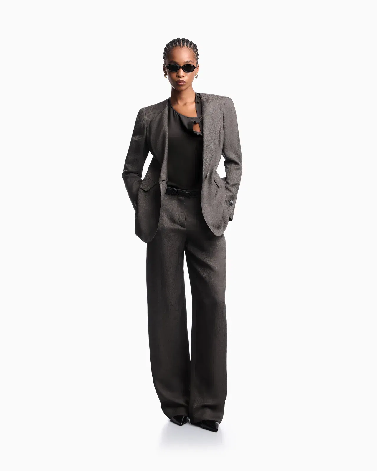 Emporio Armani Icon blouse in silk double georgette