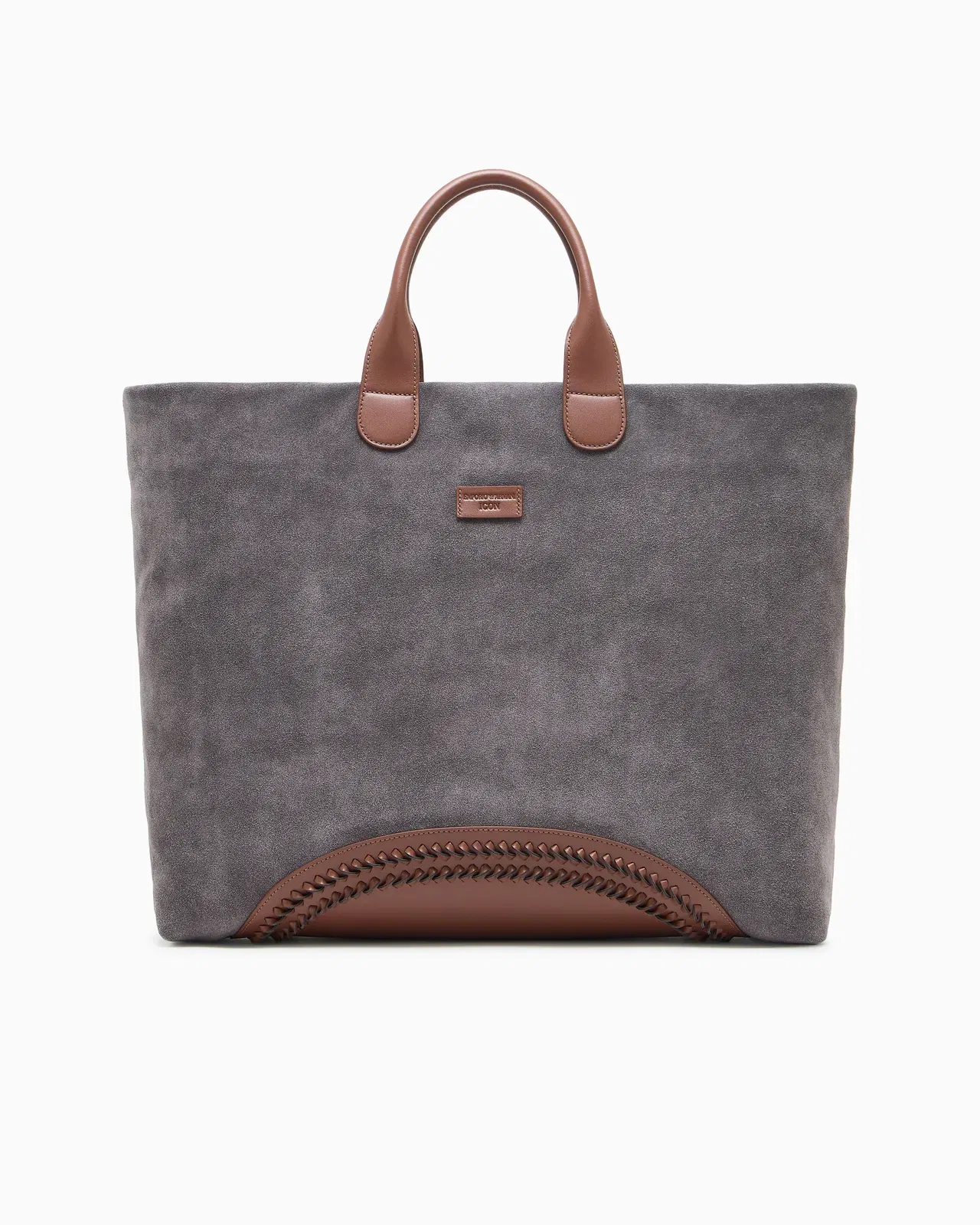 Emporio Armani suede Icon shopper bag