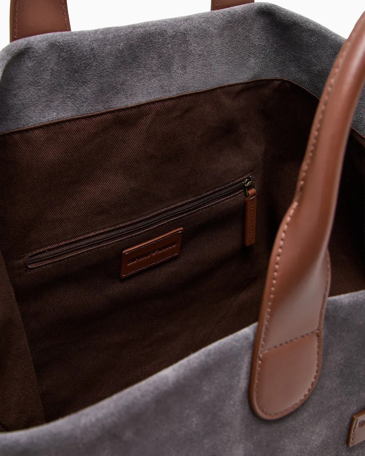 Emporio Armani suede Icon shopper bag